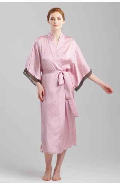 Natori Ashley Icon Robe W/lace In Rose Quartz