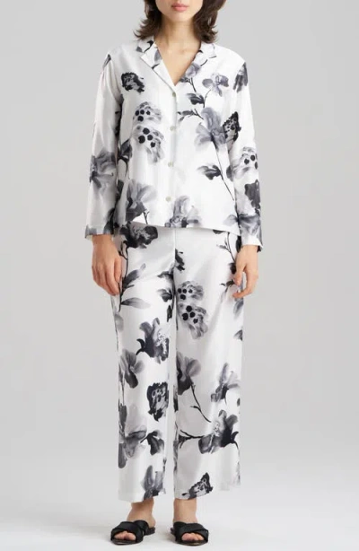 Natori Aurelia Charmeuse Crop Pajamas In White