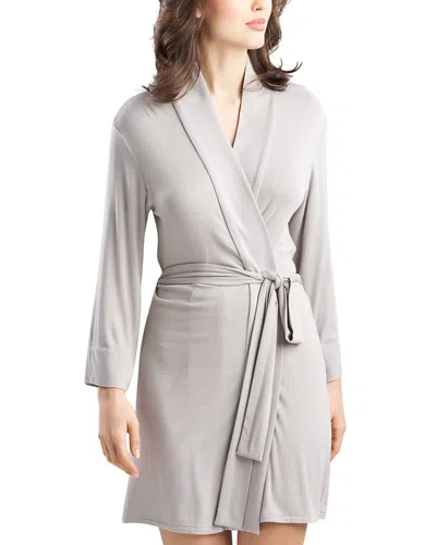 Natori Bamboo Blend Wrap Robe In Gray