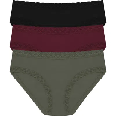 NATORI NATORI BLISS 3-PACK COTTON BLEND BRIEFS