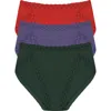Natori Bliss 3-pack French Cut Briefs In Dk Forest/nightfall/samba