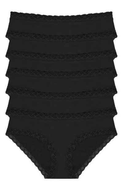 Natori Bliss 6-pack Cotton Girl Briefs In Black