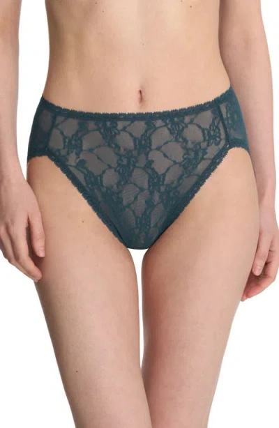 Natori Bliss Allure Lace French Cut Panties In Crystal Teal