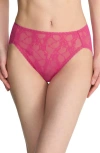 Natori Bliss Allure Lace French Cut Panties In Raspberry Glaze