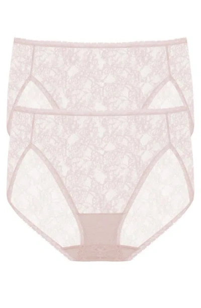 Natori Bliss Allure Lace One Size French Cut Brief 2-pack In Pink