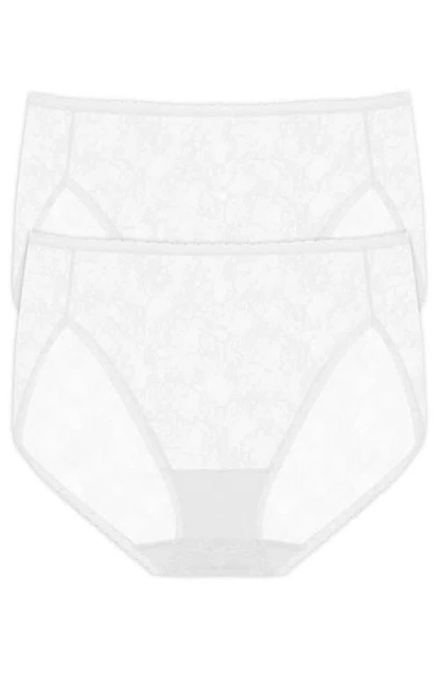 Natori Bliss Allure Lace One Size French Cut Brief 2-pack In White