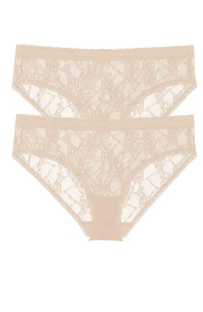 Natori Bliss Allure Lace One Size Girl Brief 2-pack In Neutral