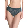 Natori Bliss Allure Lace Thong In Crystal Teal
