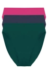 Natori Bliss Bare Assorted 3-pack Stretch Cotton High Waist Briefs In Multi