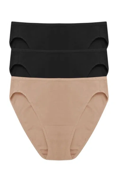 Natori Bliss Bare Cotton Bikini 3-pack In Neutral