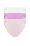 Natori Bliss Bare Cotton Bikini 3-pack In Multi