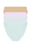 Natori Bliss Bare Cotton High Cut Brief 3-pack
