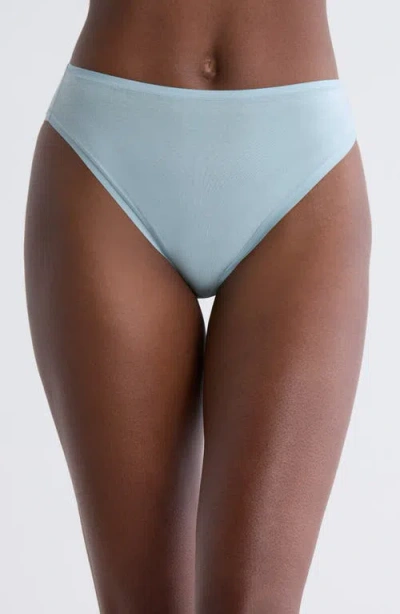 Natori Bliss Bare Cotton High Cut Briefs In Blue