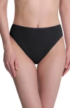 Natori Bliss Bare Cotton High Cut Briefs In Black