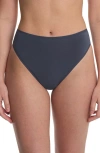 Natori Bliss Bare Cotton High Cut Briefs In Blue