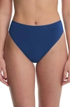 Natori Bliss Bare Cotton High Cut Briefs In Blue