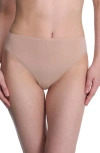 Natori Bliss Bare Cotton High Cut Briefs In Brown