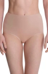 Natori Bliss Bare Cotton High Waist Briefs In Cafe