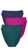 Natori Bliss Bare Cotton High Cut Briefs Elm/vintage Navy/sakura In Multi