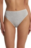 Natori Bliss Bare Cotton High Cut Briefs In Gray