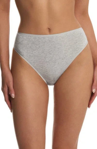 Natori Bliss Bare Cotton High Cut Briefs In Gray