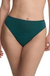 Natori Bliss Bare Cotton High Cut Briefs In Green