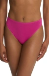 Natori Bliss Bare Cotton High Cut Briefs In Pink