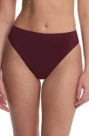 Natori Bliss Bare Cotton High Cut Briefs In Purple