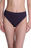 Natori Bliss Bare Cotton High Cut Briefs In Purple