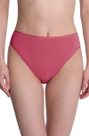 Natori Bliss Bare Cotton High Cut Briefs In Red