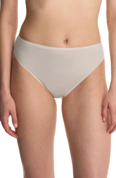 Natori Bliss Bare Cotton High Cut Briefs In Gray