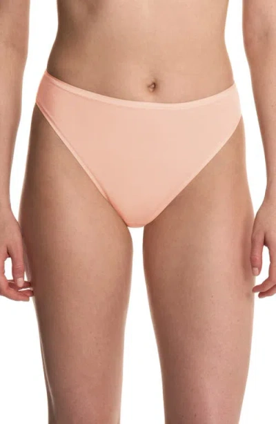 Natori Bliss Bare Cotton High Cut Briefs In White