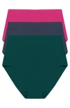 Natori Bliss Bare Cotton High Waist Brief 3-pack In Multi