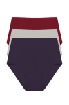 Natori Bliss Bare Cotton High Waist Brief 3-pack In Multi