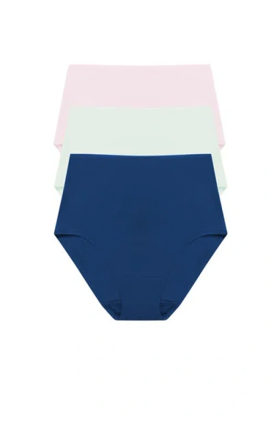 Natori Bliss Bare Cotton High Waist Brief 3-pack In Multi