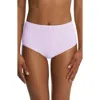 Natori Bliss Bare Cotton High Waist Brief In Purple