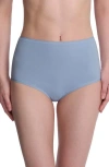 Natori Bliss Bare Cotton High Waist Briefs In Blue