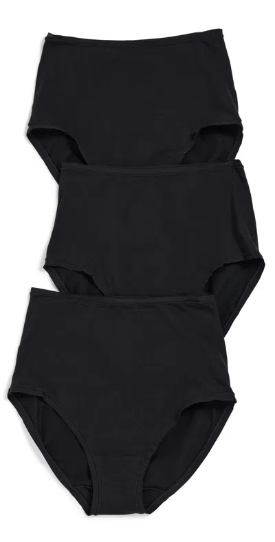 Natori Bliss Bare Cotton High Waist Briefs 3-pack Black