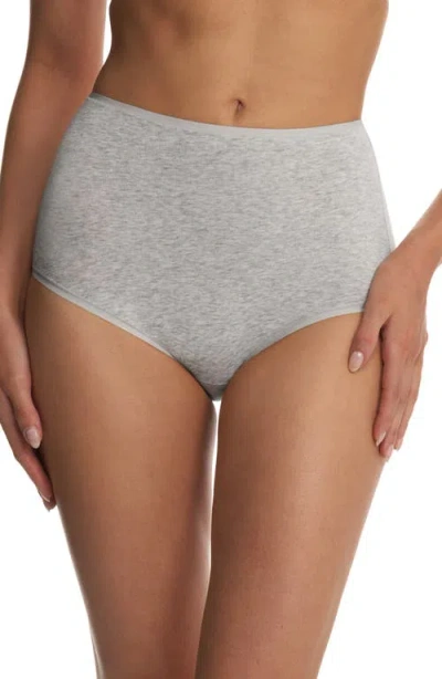 Natori Bliss Bare Cotton High Waist Briefs In Gray