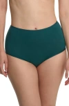 Natori Bliss Bare Cotton High Waist Briefs In Green
