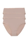 Natori Bliss Bare Cotton Hipster 3-pack In Cafe