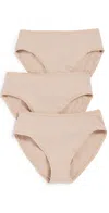 Natori Bliss Bare Cotton High Cut Briefs 3 Pack Café In Café