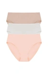 Natori Bliss Bare Cotton Hipster 3-pack In Multi