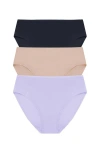 Natori Bliss Bare Cotton Hipster 3-pack In Multi