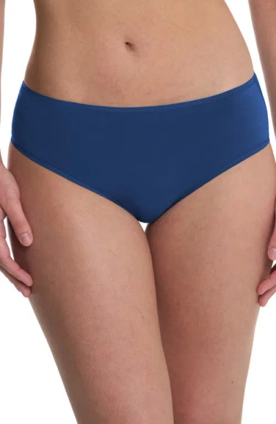 Natori Bliss Bare Cotton Hipster Briefs In Blue