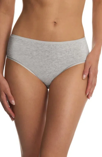 Natori Bliss Bare Cotton Hipster Briefs In Lt Gry Hth