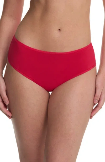 Natori Bliss Bare Cotton Hipster Briefs In Red