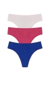 Natori Bliss Bare Cotton Thong 3-pack In Multi