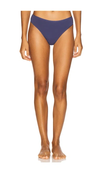 Natori Bliss Bare Cotton Thong In Blue