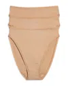 Natori Bliss Bare Cotton High Waist Brief 3-pack In Cafe